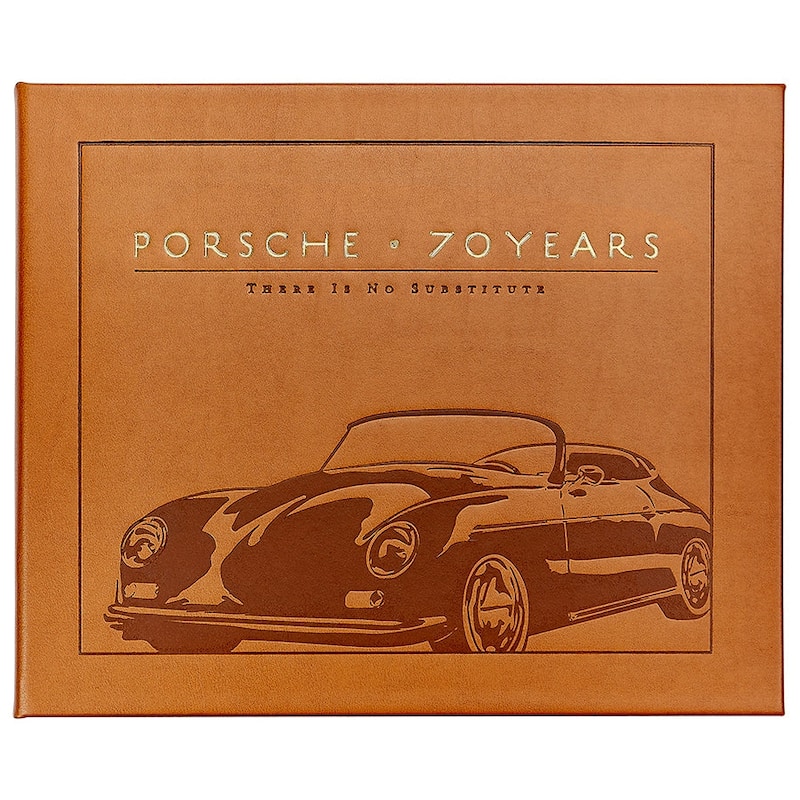 Graphic Image Porsche 70 Years Coffee Table Book, Leather, Tan