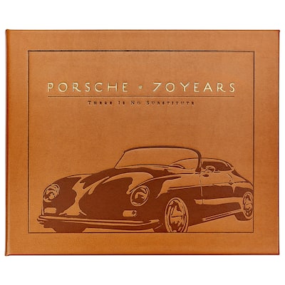 Graphic Image Porsche 70 Years Coffee Table Book, Leather, Tan
