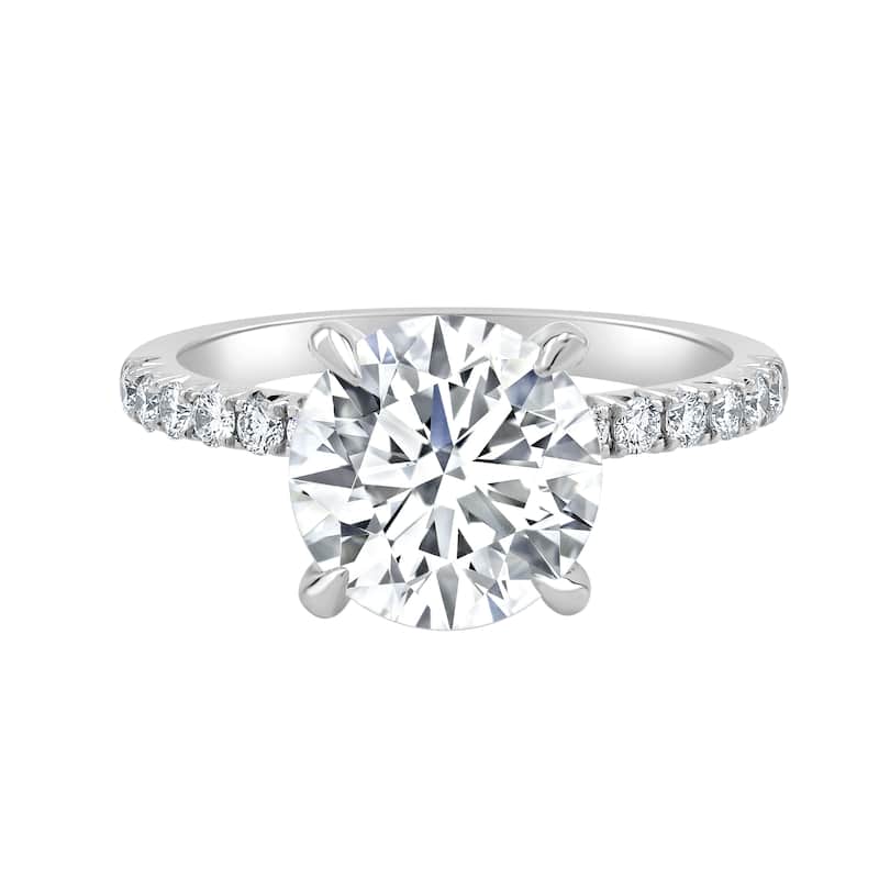 Auriya 14k Gold 5 2/4ctw Round Lab grown Nature's Inspired Diamond Engagement Ring (E-F VS) - White - 6