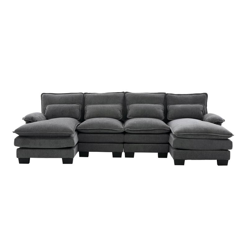 GDFStudio - U Shaped 110" Chenille Modular Cloud Sectional Couches
