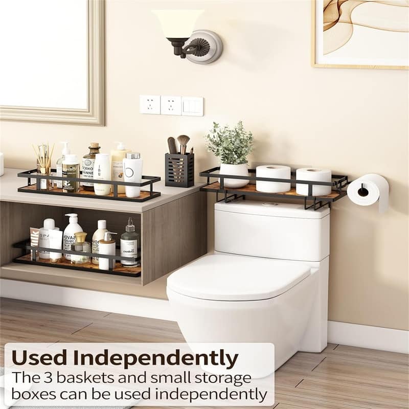 Over Toilet Bathroom Organizer - 6"D x 12.6"W x 21"H
