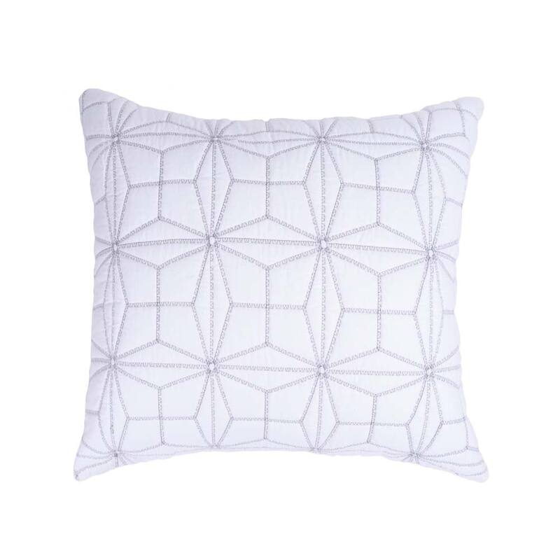 Victoria, Cotton/Sateen, White/Grey, Sham