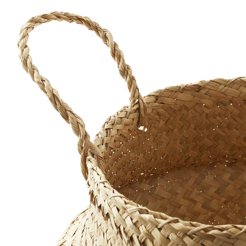 Seagrass Belly Basket Planters Woven Storage Bin Plant Pot Covers