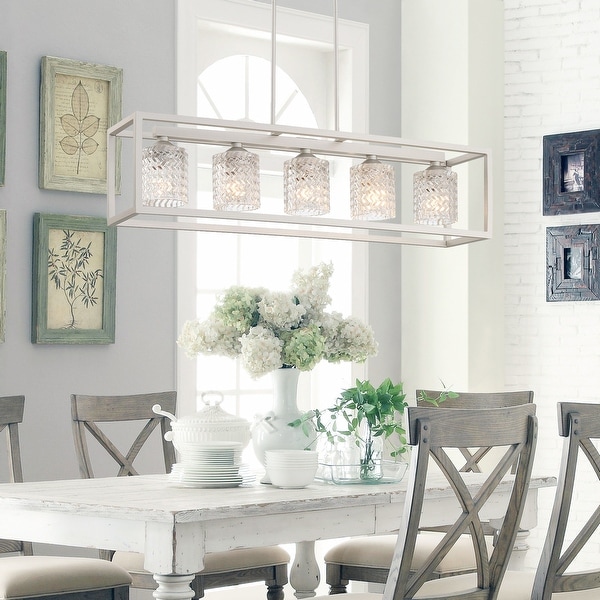 5 light rectangular chandelier on sale