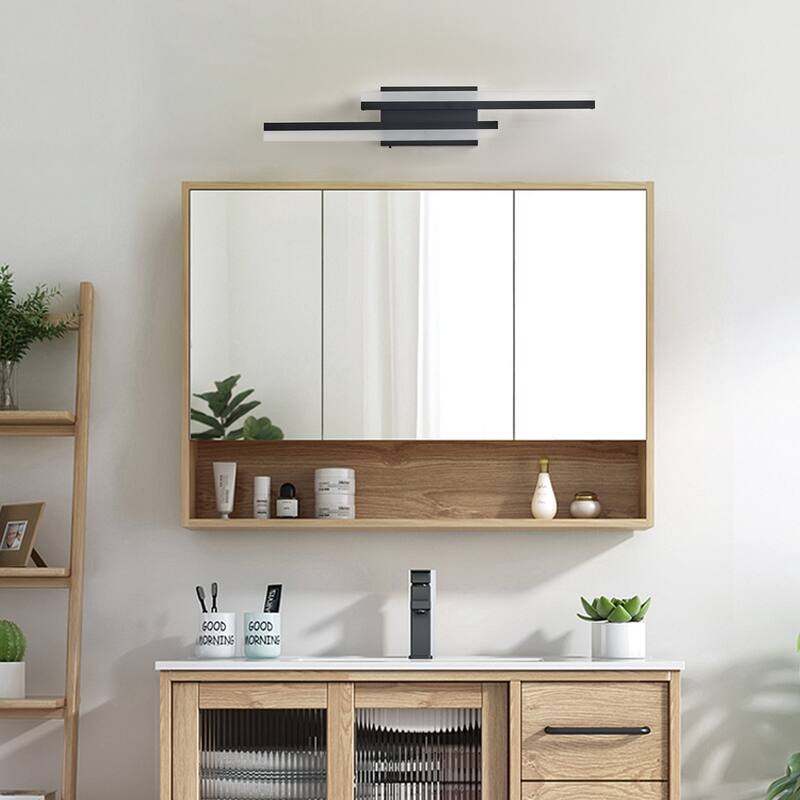 Modern Linear LED Bathroom Vanity Light Fixture with Acrylic Shade