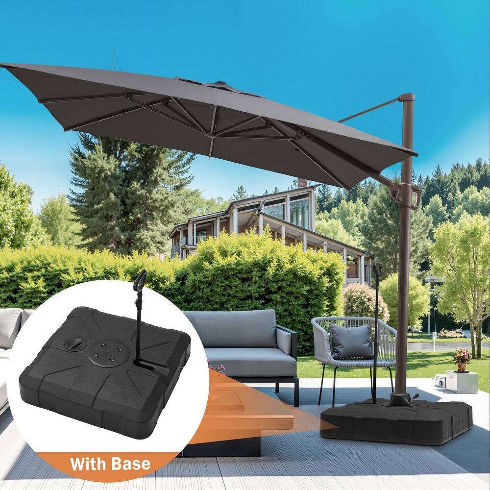 9 FT x 11 FT Outdoor Patio Cantilever-Offset Umbrella with Rod Base