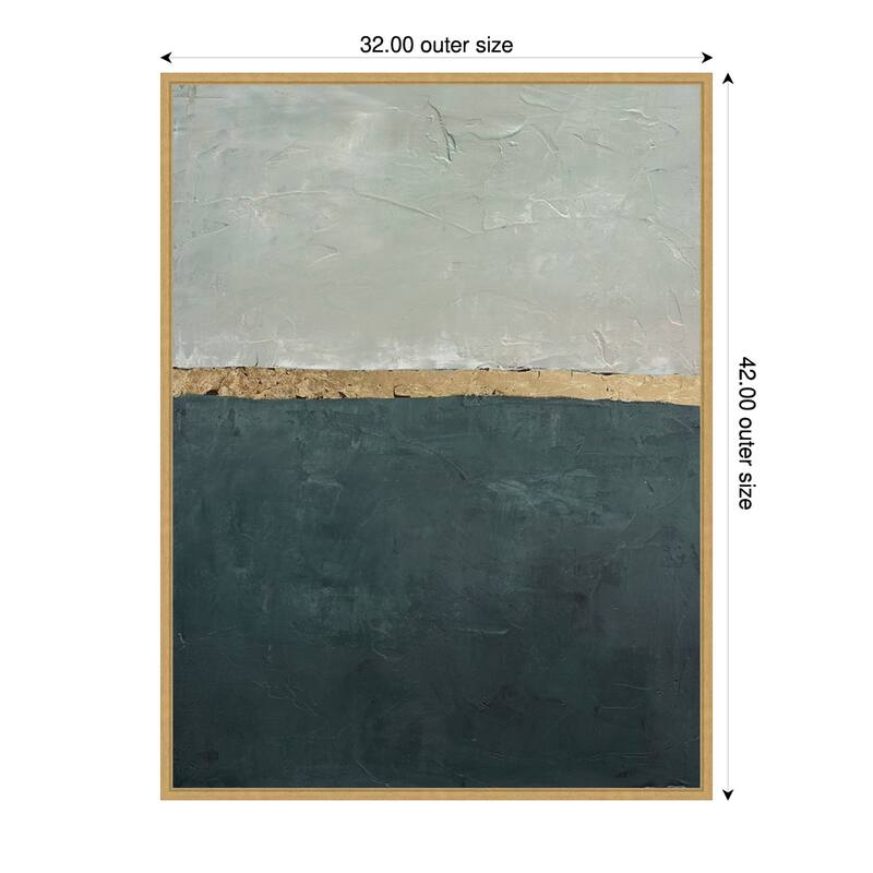 Rituals Sea by Design Fabrikken Framed Canvas Wall Art Print - Sylvie Bright Gold - 32 x 42 in