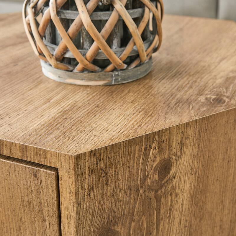 Unique Hexagonal Coffee Table with Practical Drawer and Quality Materials