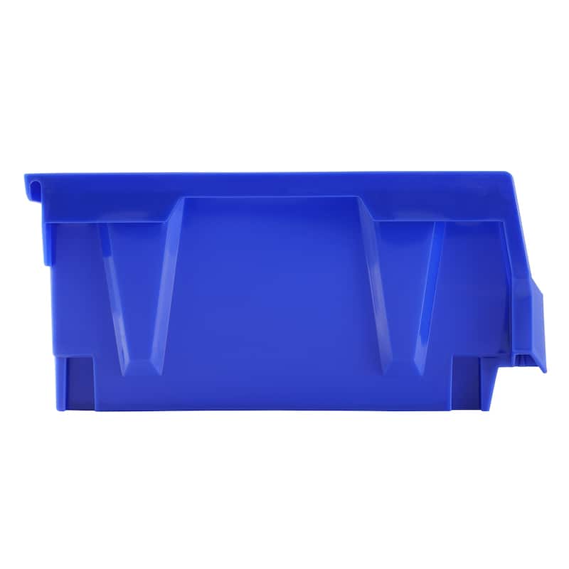 Plastic Storage Bin, Hanging Stackable Storage Organizer Bin, Blue/Red, Heavy Duty Stacking Containers for Closet, Kitchen - 10.87 x 5.47 x 5.04 in