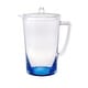preview thumbnail 3 of 7, LeadingWare Oval Halo Acrylic Water Pitcher with Lid (2.75 Quarts) - 8.66" W x 8.66" L x 10.24" H Blue-HandWash Only