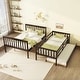 preview thumbnail 14 of 34, Modern Twin Over Full Wood Bunk Kids Bed with Trundle,Convertible Ladder and Safety Guardrail