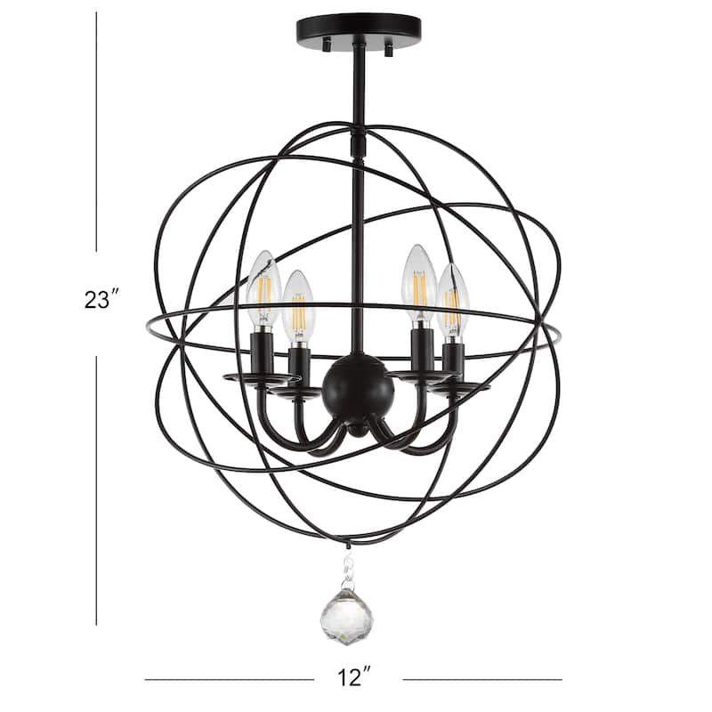 Heather 12" Metal LED Flush Mount, Oil Rubbed Bronze by JONATHAN Y