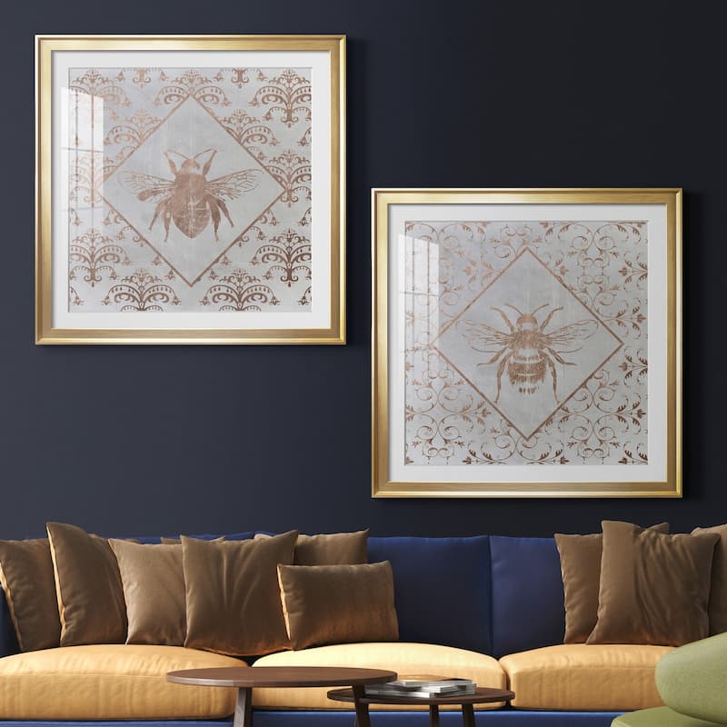 Bee Distressed I Premium Framed Print - Ready to Hang