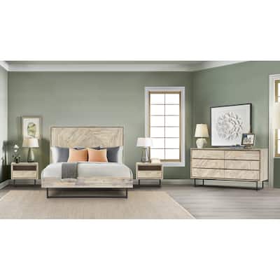 Peridot 4 Piece Bedroom Set in Natural Acacia Wood