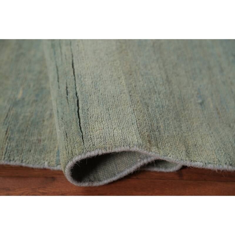 Green & Blue Modern Gabbeh Oriental Area Rug Handmade Wool Carpet - 3'9" x 5'11"