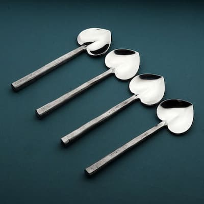 INOX Jason Heart Coffee/Dessert Table Spoon 4 Pc. Set