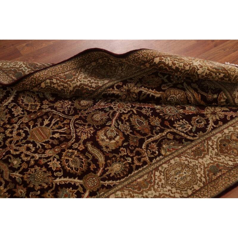 All-Over Floral Agra Oriental Area Rug Hand-Knotted Wool Carpet - 4'1"x 5'11"