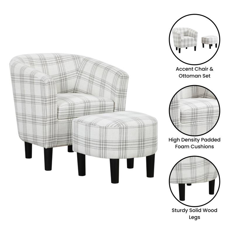 Convenience Concepts Take a Seat Churchill Accent Chair with Ottoman