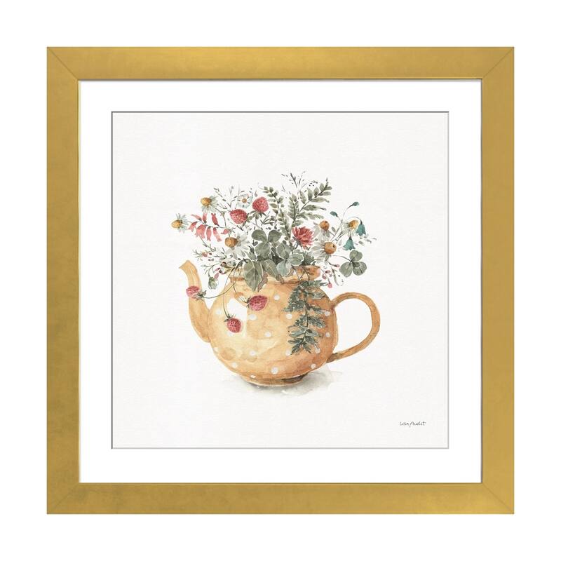 iCanvas "Garden Tea II" by Lisa Audit - Gold - 16x16x1