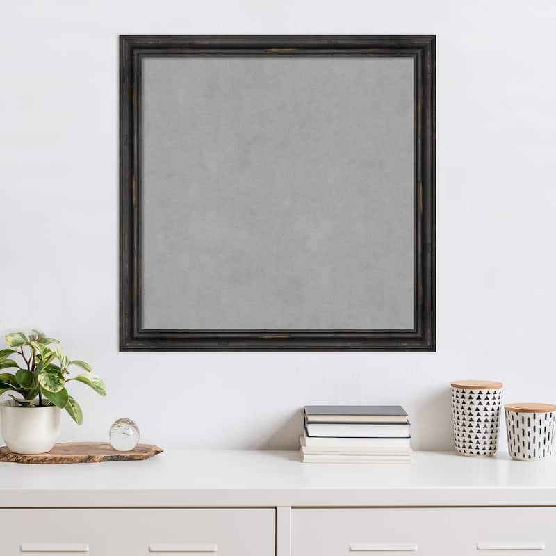 Amanti Art Rustic Pine Black Narrow Framed Magnetic Board