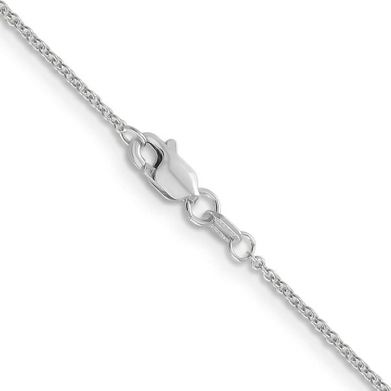 Curata 10k White Gold 1.2mm Cable Chain Necklace (Lobster)