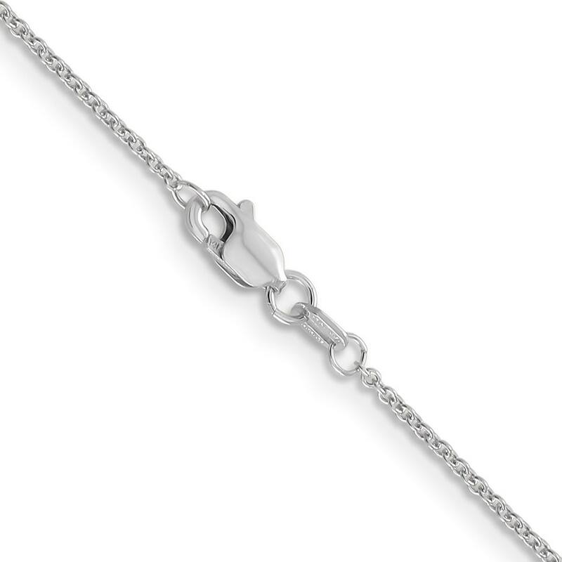 Curata 14k White Gold Solid 0 .7mm Cable Chain Necklace (Lobster) Options 16 18 20 24