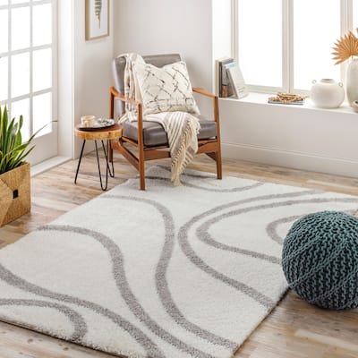 Livabliss Cloudy Abstract Plush Area Rug