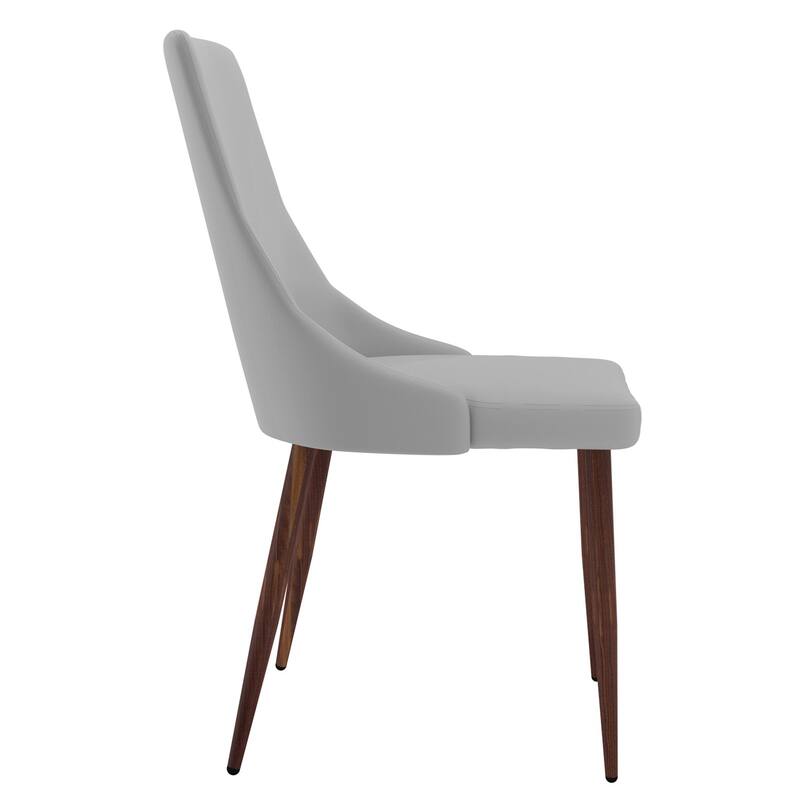 Mid-Century Faux Leather and Metal Dining Chair, Set of 4