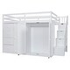 preview thumbnail 12 of 18, Functional and Stylish Full Size Wood Loft Bed With Built-in Wardrobes, Cabinets and Drawers, Customizable Configuration, White