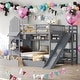 preview thumbnail 33 of 64, Elegant Full Over Full Bunk Bed With 2 Drawers,3 Shelves and Slide,Sturdy Frame,s Grey