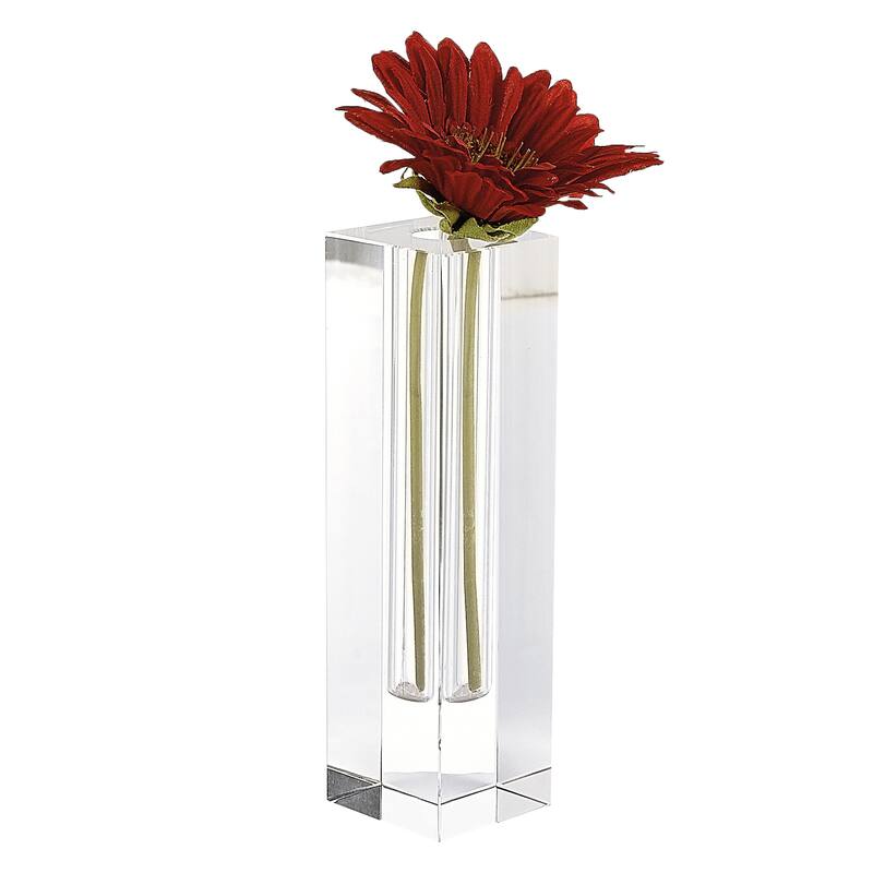 HomeRoots 7" Clear Bud Lead Free Crystal Table Vase - Clear