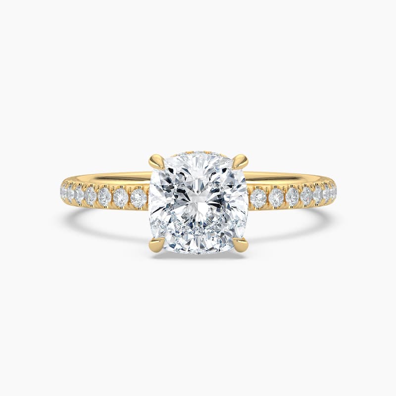 Auriya 14k Gold Cushion Lab Grown Unique Loop Diamond Halo Engagement Ring 1.00 to 5.00 ct. tw. (F-G, VS) - 5.5 - 5.00 carats - Yellow