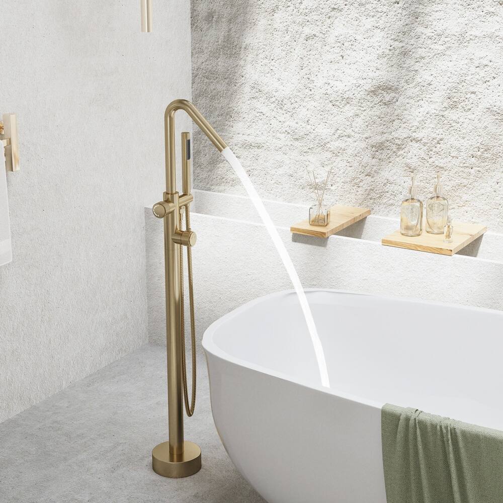 Modland 46''H Outdoor Shower System 316 Stainless Steel Thermostatic Freestanding Poolside Faucet with Swivel Spout - 46'' H