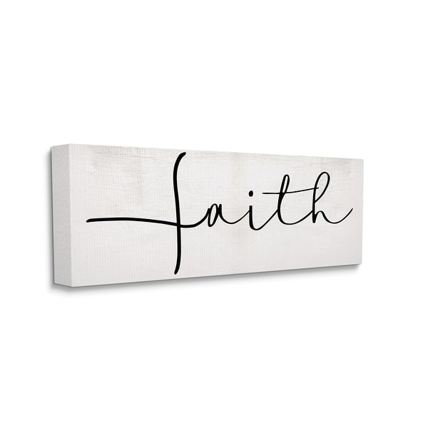 Stupell Minimal Faith Text Elegant Cursive Typography Canvas Wall Art ...