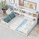 preview thumbnail 12 of 35, Toddler Floor Storage Bed with Bedside Bookcase, Shelves, Fence Guardrails, No Door, No Slats for Boys Girls Children's Room