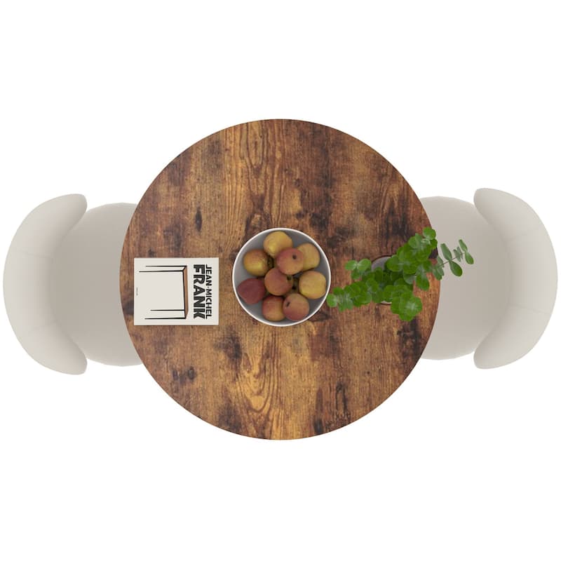 VECELO 35.43'' Round Butterfly Leg Dining Table for 4 MDF Top Kitchen Table Kitchen & Dining Room Tables