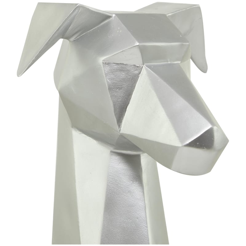 Silver, Gold or Black Polystone Cubist Dog Decorative Sculpture