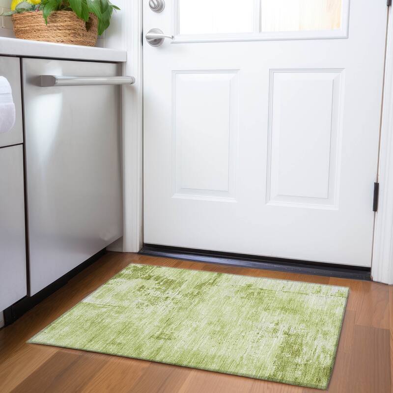 Premium Washable Super Soft Casual Abstract Mayfield Rug - Lime - 1'8" x 2'6"