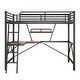 preview thumbnail 6 of 22, Full Size Loft Bed with Desk and Shelf, Sturdy Metal & MDF Frame