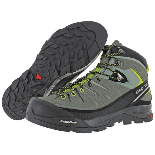 Shop Salomon Mens X Alp Mid Ltr Gtx Mountaineering Boots Hiking Weatherproof Shadow Castor Gray Lime Punch Overstock 31631868