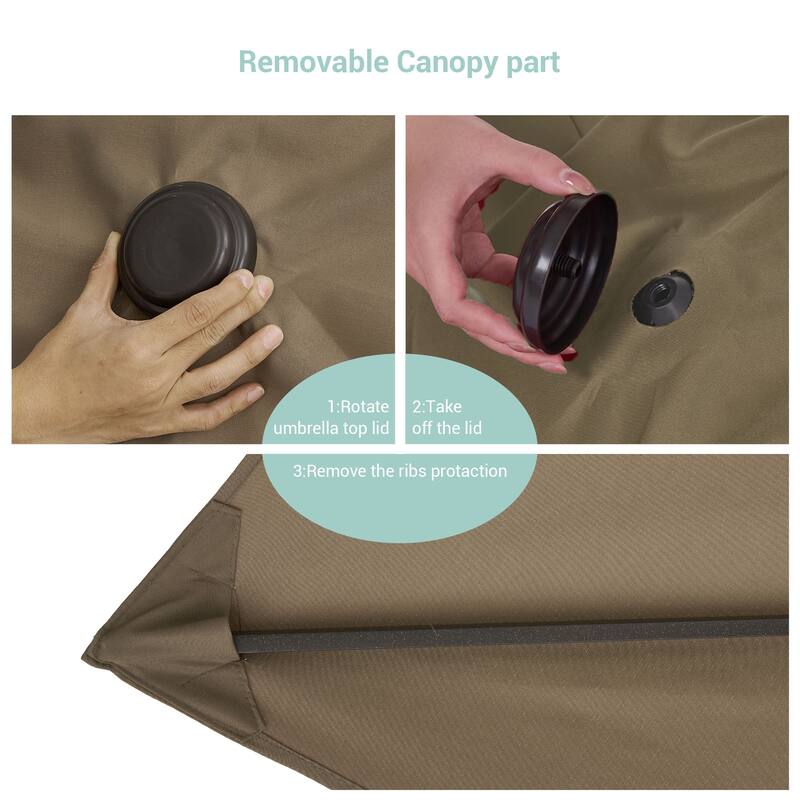 AOOLIMICS 10×6.5FT Rectangular Patio Umbrella with UV Protection, Easy Tilt, and Wind-Resistant Features