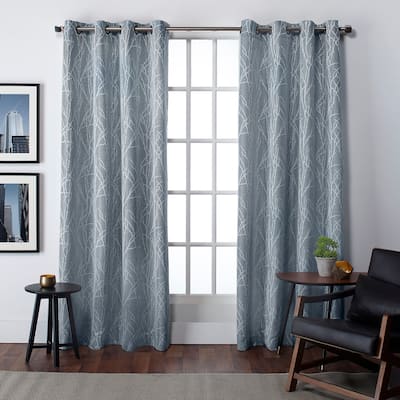 ATI Home Finesse Branch Print Grommet Top Curtain Panel Pair