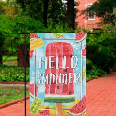 Hello Summer Ice Pop Outdoor Garden Flag 12.5" x 18"
