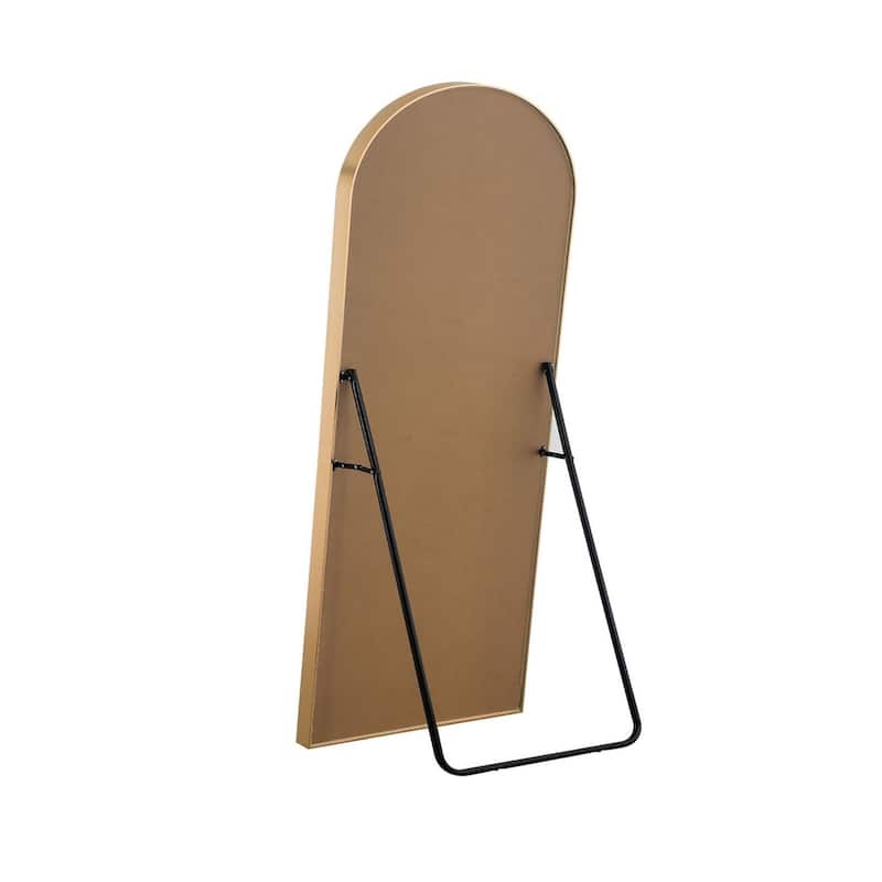 HomeRoots 71" Gold Arch Metal Framed Full Length Standing Mirror - 27.56