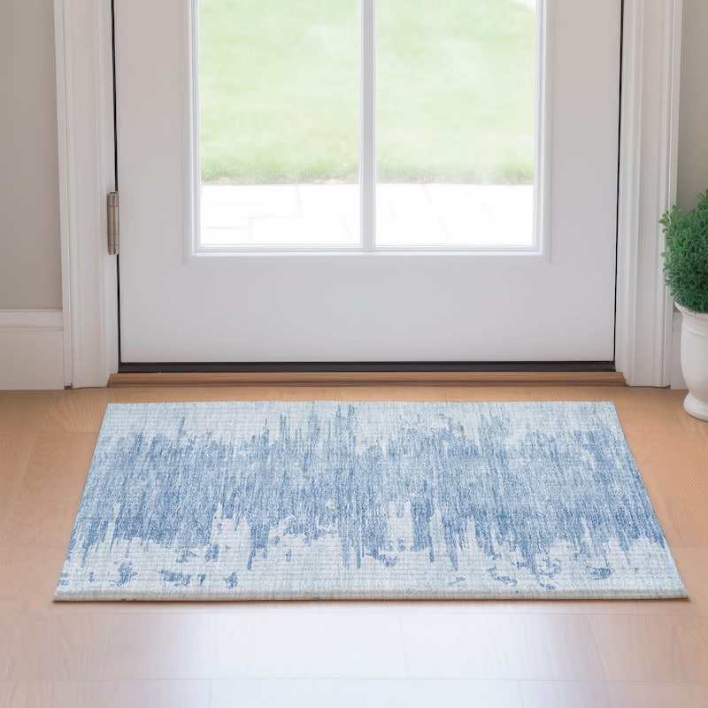 Premium Washable Super Soft Abstract Tear Mayfield Rug - Sky - 1' 8" x 2' 6" - Rectangle