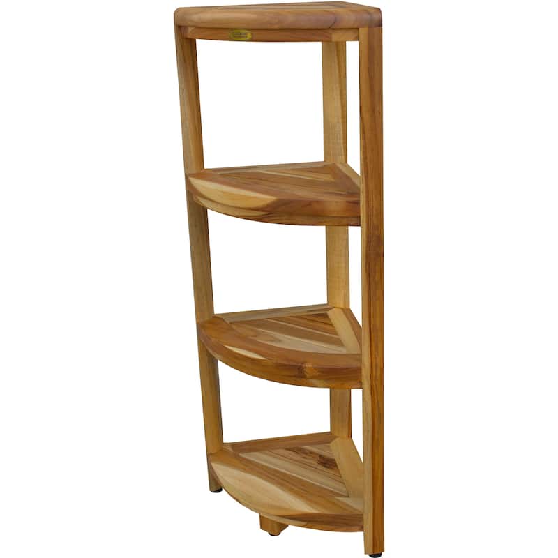 EcoDecors 4-Tier, Shower Table, Standing Shower, Caddy-Teak Shower Caddy, Shower Organizer Stand, Teak Shelf, Teak Shower Shelf - Natural Teak