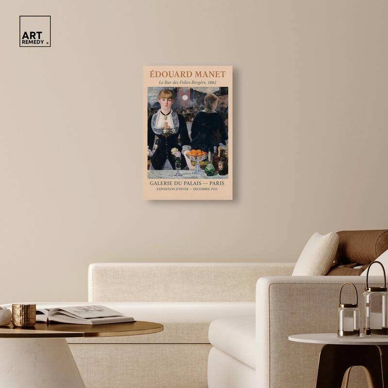 Manet's Famous Bar Canvas by Art Remedy, Gallery Wrapped