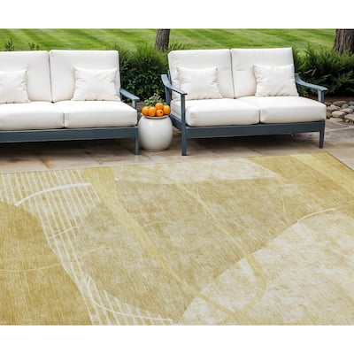HomeRoots Abstract Transitional Rectangle Outdoor Rug