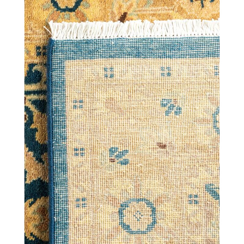 Ottoman, One-of-a-Kind Hand-Knotted Area Rug - Blue, 2' 7" x 10' 4" - 2' 7" x 10' 4"