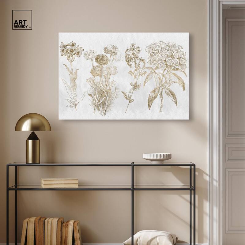 Floral Selection Quad Canvas by Art Remedy, Gallery Wrapped